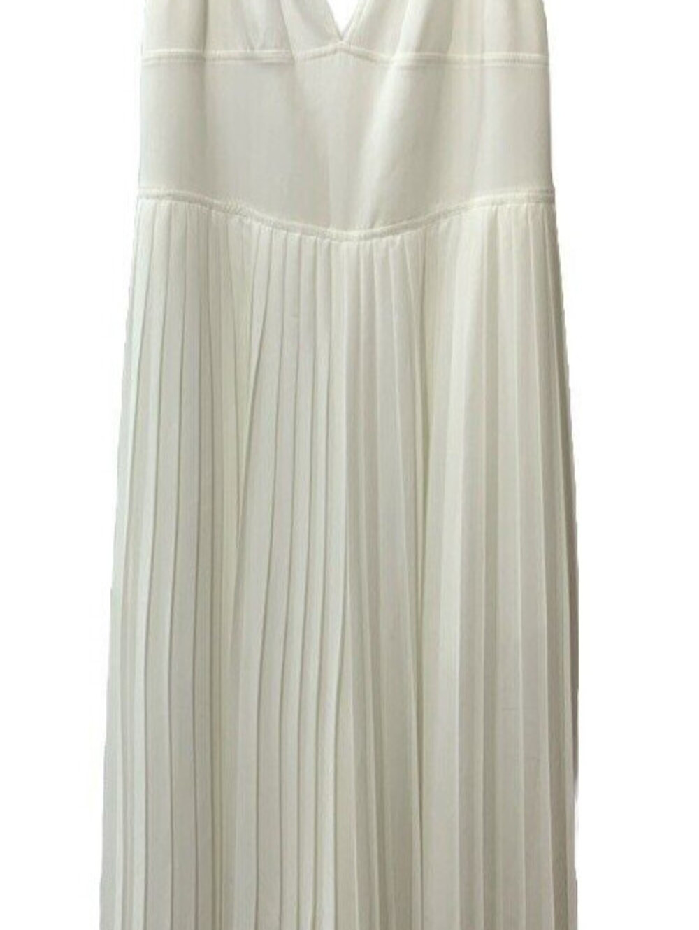 Vince Casual Women Sleeveless High Waist V Neck Flowy Pleated Midi Dress Size 10